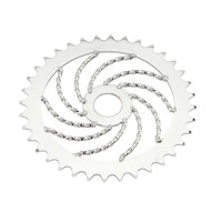 36T Square Twisted Swirl Chainring - Chrome