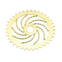 36T Square Twisted Swirl Chainring - Gold Tone