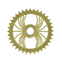 36T Square Twisted Spider Chainring - Gold Tone