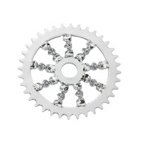 36T Flat Twisted Chainring - Chrome