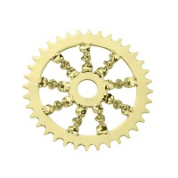 36T Flat Twisted Chainring - Gold Tone