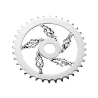 36T Cage Twisted Swirl Chainring - Chrome