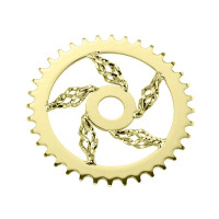 36T Cage Twisted Swirl Chainring - Gold Tone