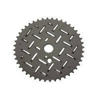 44T Solid Diamond Plate Chainring - Black/Chrome