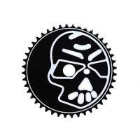 44T Solid Skull Chainring - Black/White