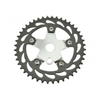 44T Teardrop Swirl BMX Chainring - Chrome/Black