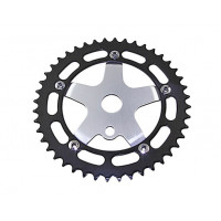 44T Slotted BMX Chainring - Chrome/Black