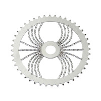 44T Square Triple Twisted Spider Chainring - Chrome