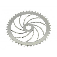 44T Square Twisted Swirl Chainring - Chrome