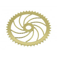 44T Square Twisted Swirl Chainring - Gold Tone