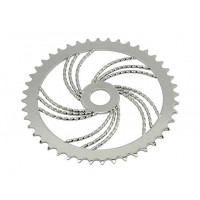 44T Square Triple Twisted Swirl Chainring - Chrome