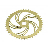 44T Square Triple Twisted Swirl Chainring - Gold Tone
