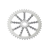 44T Flat Twisted Chainring - Chrome