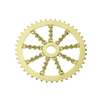 44T Flat Twisted Chainring - Gold Tone