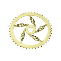 44T Cage Twisted Swirl Chainring - Gold Tone