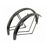 26 Inch Classic Standard Balloon Fender Set - Matte Black
