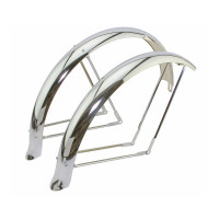 26 Inch Flared Adjustable Balloon Fender Set - Chrome