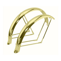 26 Inch Flared Adjustable Balloon Fender Set - Gold Tone