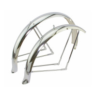 26 Inch Flared Standard Balloon Fender Set - Chrome