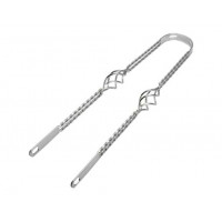 26 Inch Double Square Twisted w/Cage Fender Brace - Chrome