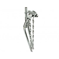26 Inch Straight Springer Fork w/Flat Twisted Braces - Chrome