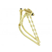 20 Inch Bent Springer Fork w/Flat Twisted Braces - Gold Tone