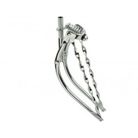 26 Inch Bent Springer Fork w/Flat Twisted Braces - Chrome