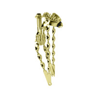 16 Inch Flat Twisted Straight Springer Fork - Gold Tone