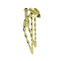 20 Inch Flat Twisted Straight Springer Fork - Gold Tone
