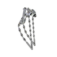 16 Inch Flat Twisted Bent Springer Fork - Chrome
