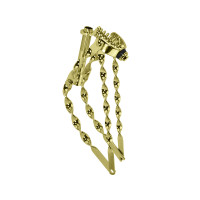 16 Inch Flat Twisted Bent Springer Fork - Gold Tone
