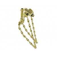 20 Inch Flat Twisted Bent Springer Fork - Gold Tone