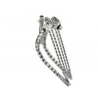 20 Inch Double Square Twisted Bent Springer Fork - Chrome