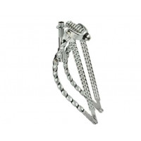 20 Inch Triple Square Twisted Bent Springer Fork - Chrome