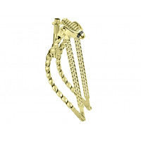 20 Inch Triple Square Twisted Bent Springer Fork - Gold Tone