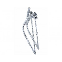 26 Inch Square Twisted Bent Springer Fork w/Cage Braces - Chrome