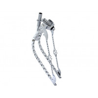 26 Inch Square Twisted Bent Springer Fork w/Wing Twisted Cage Braces - Chrome