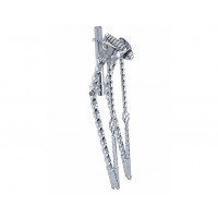 26 Inch Square Twisted Straight Springer Fork w/Cage Braces - Chrome