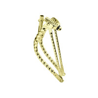 20 Inch Square Twisted Bent Springer Fork - Gold Tone