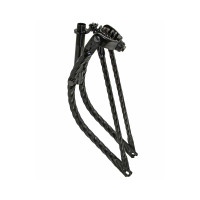 20 Inch Square Twisted Bent Springer Fork - Black