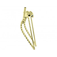 26 Inch Square Twisted Bent Springer Fork - Gold Tone
