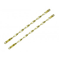 26 Inch Flat Twisted Springer Fork Braces - Gold Tone