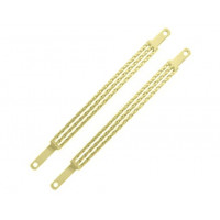 20 Inch Triple Square Twisted Springer Fork Braces - Gold Tone