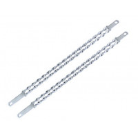26 Inch Double Flat Twisted Springer Fork Braces - Chrome