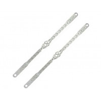 20 Inch Square Twisted w/Cage Springer Fork Braces - Chrome