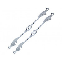 20 Inch Wing Square Twisted w/Cage Springer Fork Braces - Chrome
