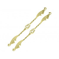 20 Inch Wing Square Twisted w/Cage Springer Fork Braces - Gold Tone