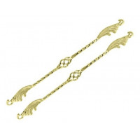 26 Inch Wing Square Twisted w/Cage Springer Fork Braces - Gold Tone