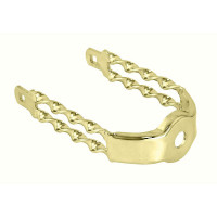 Double Flat Twisted Extended Springer Fork Crown - Gold Tone