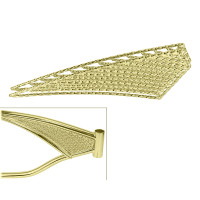 20 Inch Square Twisted Tank Inserts - Gold Tone